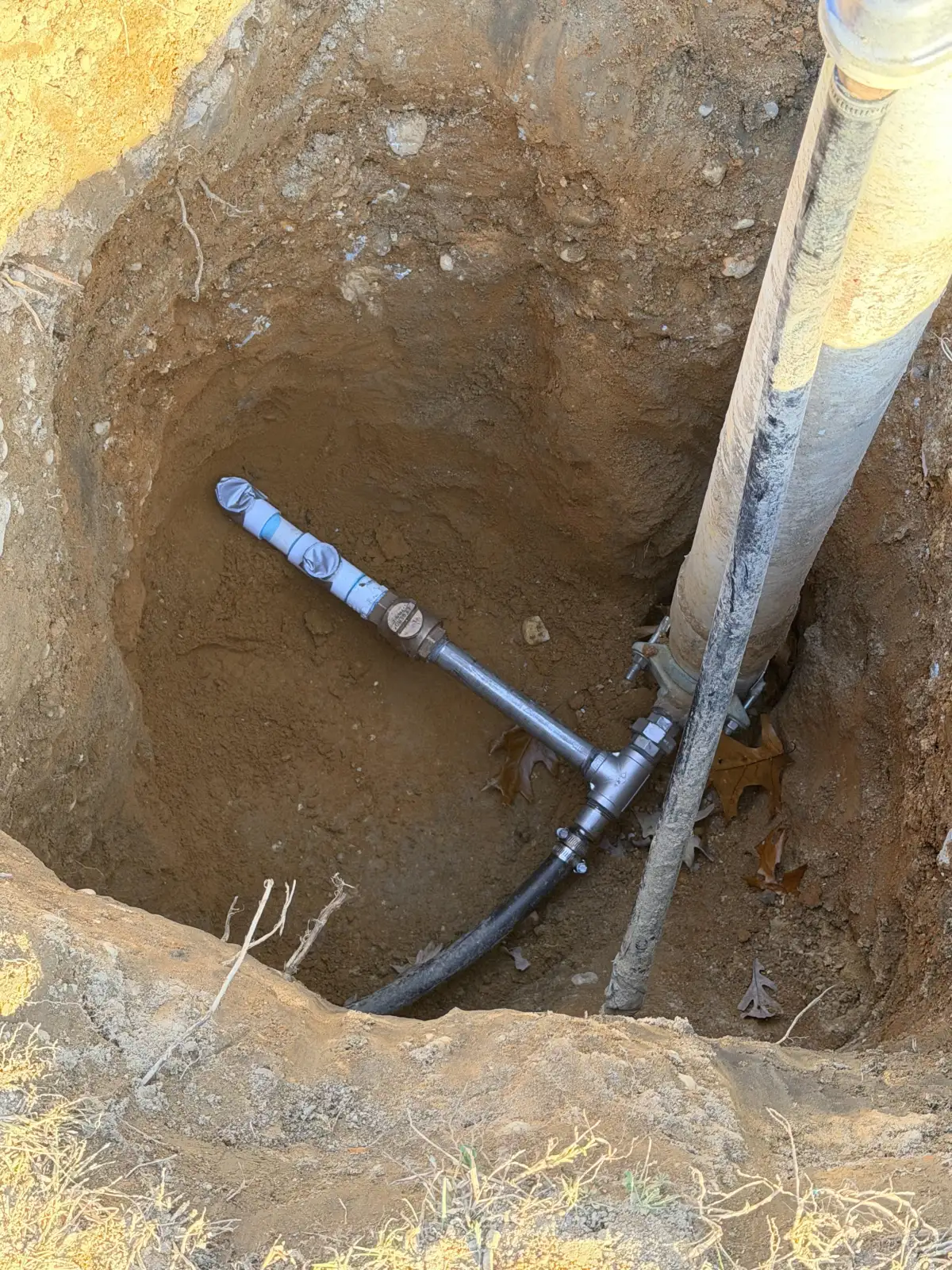 Irrigation water line connection installation for a Salem County NJ property