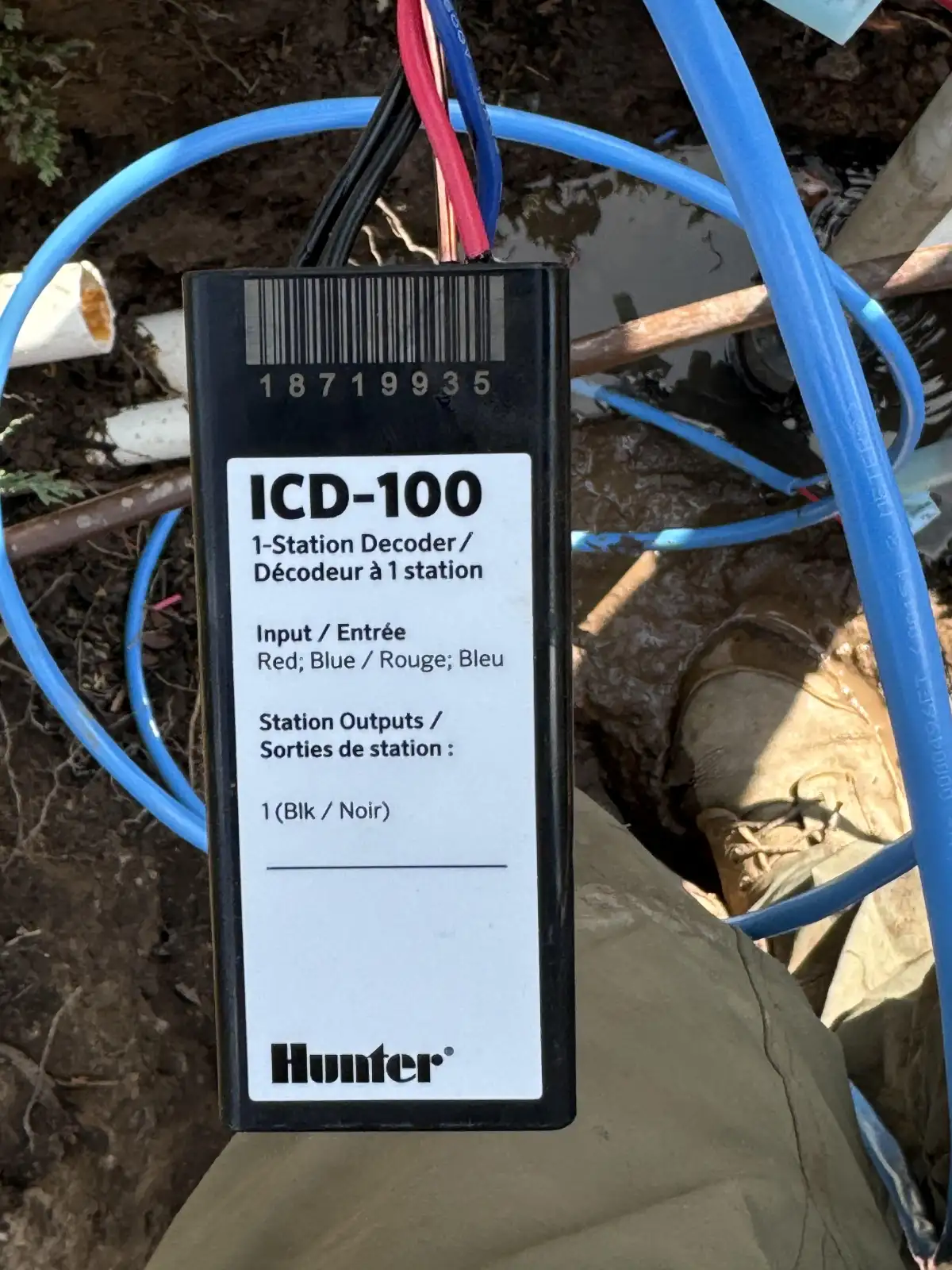 Hunter ICD-100 decoder module for smart irrigation zone control