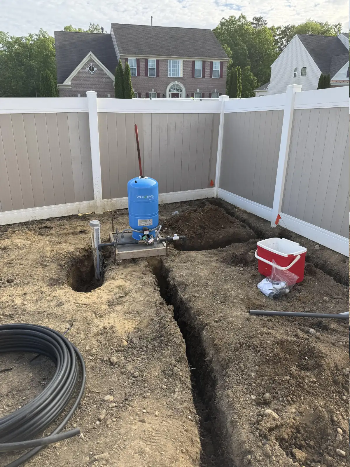Irrigation well pressure tank installation in South Jersey